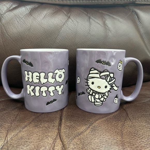 Hello Kitty Mummy 17oz Purple Halloween Mug - Bats Ghosts - Picture 1 of 10
